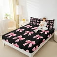 thumbnail image 5 of Feelyou Teens Cute Bow-tie Twin Sheet Sets, Butterfly Knot Princess Twin Fitted Sheet, Watercolor Bowknot Pink Flat Sheet, Ultra Soft Bedroom Decor, 3pcs, 5 of 8