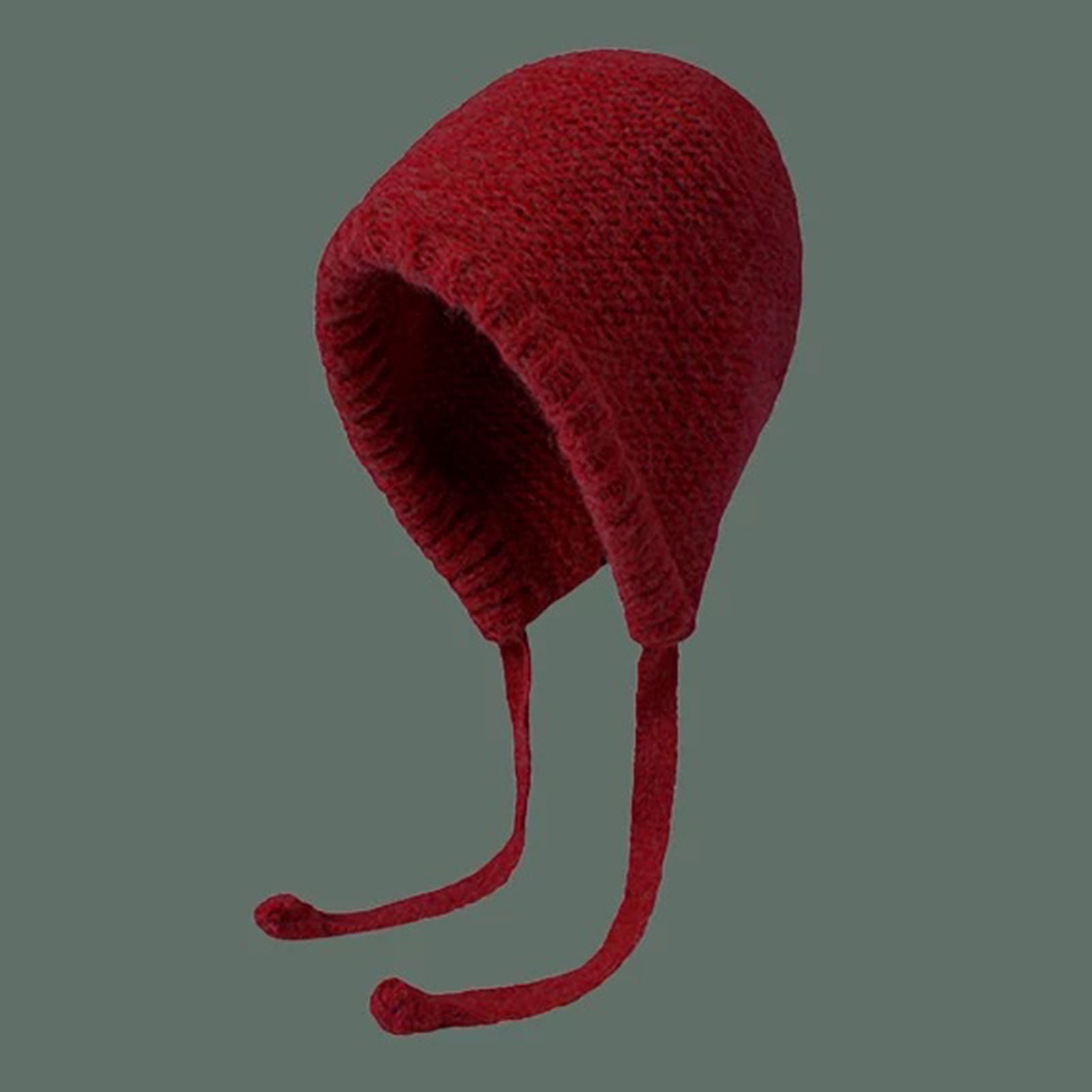 HEVIRGO 7PCS Ladies Hat Auutmn Winter Beanie Warm Japanese Knit Hat Pile Cap Windproof Thick Ear Tie Pullover Gorro Bonnet Black