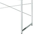 thumbnail image 4 of Mayo 47 Inch Rectangular Desk Console Table, Crossed Bars, White, Chrome, 4 of 5