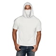 thumbnail image 3 of Fanxing Big and Tall Cooling Sun Shirts for Men with Hood Short Sleeve Lightweight Tees with Masks Fishing Hoodie White,S, 3 of 9