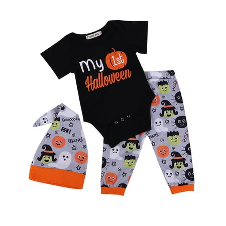 tinhao baby boys girls christmas romper my 1st halloween bodysuit and pants winter outfit with hat