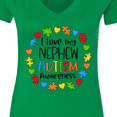 thumbnail image 4 of Inktastic I Love My Nephew Autism Awareness Women's V-Neck T-Shirt, 4 of 5
