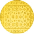 thumbnail image 1 of Ahgly Company Indoor Round Oriental Yellow Traditional Area Rugs, 3' Round, 1 of 4