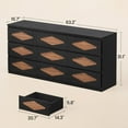 thumbnail image 2 of 63.2" Wide Dresse with 9 Drawers for Bedroom, Chest of Wooden Drawers,Vintage Dresser,Closet Storage Dressers Organizer for Bedroom, Living Room, Hallway (Black+Brown) (9 Drawers), 2 of 8
