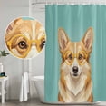 thumbnail image 5 of Green Dog Shower Curtain, Waterproof Shower Curtains for Bathroom, Funny Animals Modern Art Washable Fabric Bathtub Curtain Set Bath Decor with 12 Hooks Stall 36"x72", 5 of 8