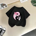 thumbnail image 4 of Camiseta de algodón de verano con dibujos animados para niña, divertida camiseta de algodón para niño, camiseta informal de calle con estampado Kulomi, camiseta de cuello redondo para niña, 4 of 5