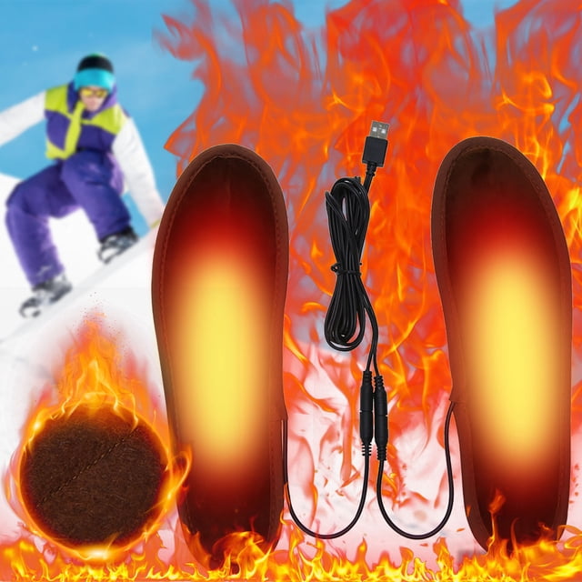 Clearance Mrasaso USB Electric Heating Insole, Heating Foot Warmer, Rechargeable Heating Insole, Walkable and Washable