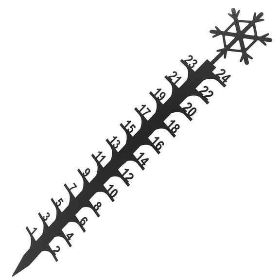 Snow Gauge Xmas Snowflake Metal Measuring Device Decor Emblems Lawn Outdoor Stick Garden Stakes