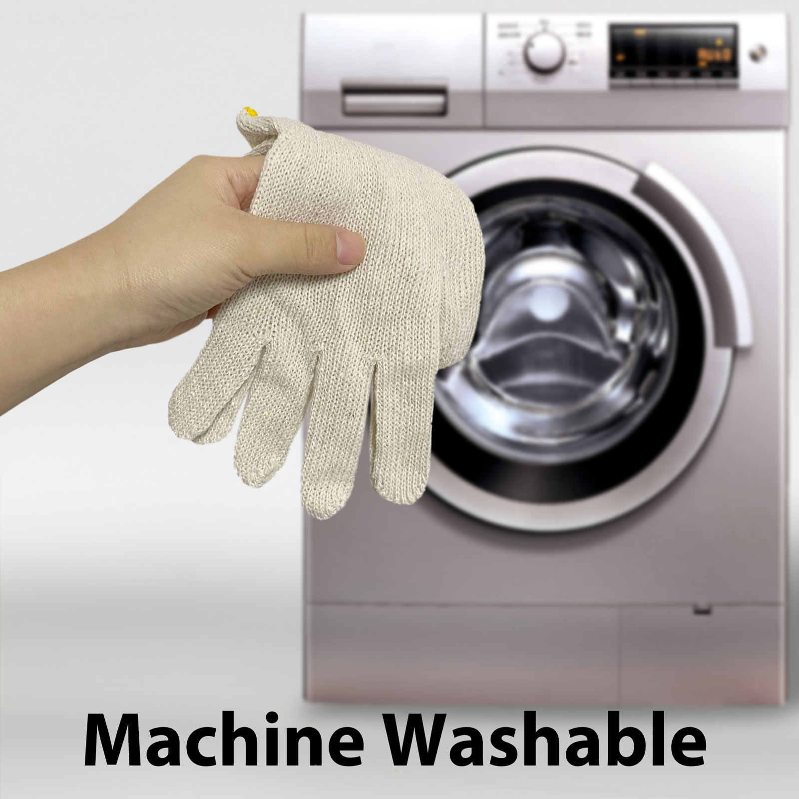 EvridWear 10 Pairs White Cotton Polyester Work Gloves photo 3