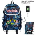 thumbnail image 1 of Virtual World ROBLOX-mochila de lona de Color periférico, morral deportivo con Cable de datos USB, cremallera iluminadora, hombros, moda, 1 of 4