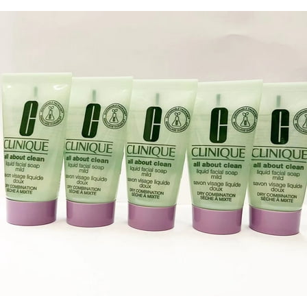 Pack of 5 x Clinique All About Clean Liquid Facial Soap Mild, 1 oz/30ml