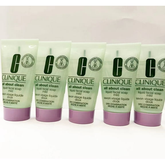 Pack of 5 x Clinique All About Clean Liquid Facial Soap Mild, 1 oz/30ml