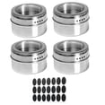 thumbnail image 1 of Toystoory 12 Uds. De tarros magnéticos para especias, salero de acero inoxidable, 4/6 Uds., organizador de contenedores para especias, almacenamiento de Cocina y Comedor 4 tarros de condimentos Toystoory HA004091-01, 1 of 6