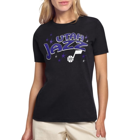 Women's Starter Black Utah Jazz Fireworks T-Shirt