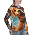 thumbnail image 6 of Lsque Blue Sky Cute Dog Pattern Casual Women's Hoodie,Hooded Sweatshirt with Kangaroo Pocket,Pullover Hoodie with Eye-catching Drawstrings-Medium, 6 of 7
