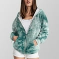 thumbnail image 4 of zaveiop Zip up Hoodies for Women Tie-Dye Acid Wash Oversized Sweatshirt Fall Fashion Jacket Cute Y2k Winter Teen Girls Pullover (Green, XS), 4 of 6