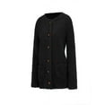 thumbnail image 7 of Early Fall Fashion Sawvnm Winter Long Coats for Women Casual Plus Size Plush Sweater Pockets Outerwear Buttons Cardigan Coat Gifts Chunky Cardigan Sweaters for Women Black 3XL, 7 of 7
