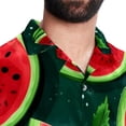thumbnail image 5 of Watermelon Men's Short Sleeve Casual Printed Button Down Beach Shirt - Summer Unisex Top, 5 of 6