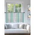 thumbnail image 4 of Sheer Curtains 54 Inch Length 2 Panels Set for Kitchen, Aqua Grey Stripe Semi Sheer Curtains for Windows, Farmhouse Minimalist Striped Voile Window Treatments Rod Pocket Curtain, 4 of 7