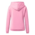 thumbnail image 5 of Daznico Sweatshirt for Women Womens Daily Long Casual Down For Womens Pocket Hooded Sweatshirts Pullover Sleeve Button V Drawstring Hoodies Neck Women's Hoodies & Sweatshirts Pink S, 5 of 7