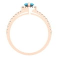 thumbnail image 4 of 1.2ct marquise cut turquoise 14k rose gold halo Bridal Wedding Engagement Promise Anniversary Ring for Women size 8.25, 4 of 7