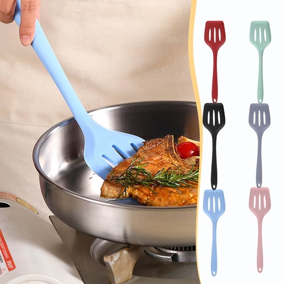 Msgweeeg Spatulas for Kitchen Use Spatula Stir Fry Spatula Silicone Spatula Vegetable Spatula Non Stick Pan Frying Spatula Household Kitchen High Temperature Resistance Leak Proof Spatula