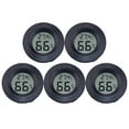 thumbnail image 2 of Humidity 5PC Round Digital Hygrometer Thermometer Embedded Electronic Digital Hygrometer Acrylic Reptile Pet Humidity Meter for Pet Store Home Use (Black), 2 of 6