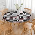 thumbnail image 3 of Baseball Patchwork Pattern Round Fitted Tablecloth with Elastic Edge,Dining Table Cover Waterproof,Outdoor Round Tablecloth for Camping,Dining,Indoor and Outdoor, 3 of 7