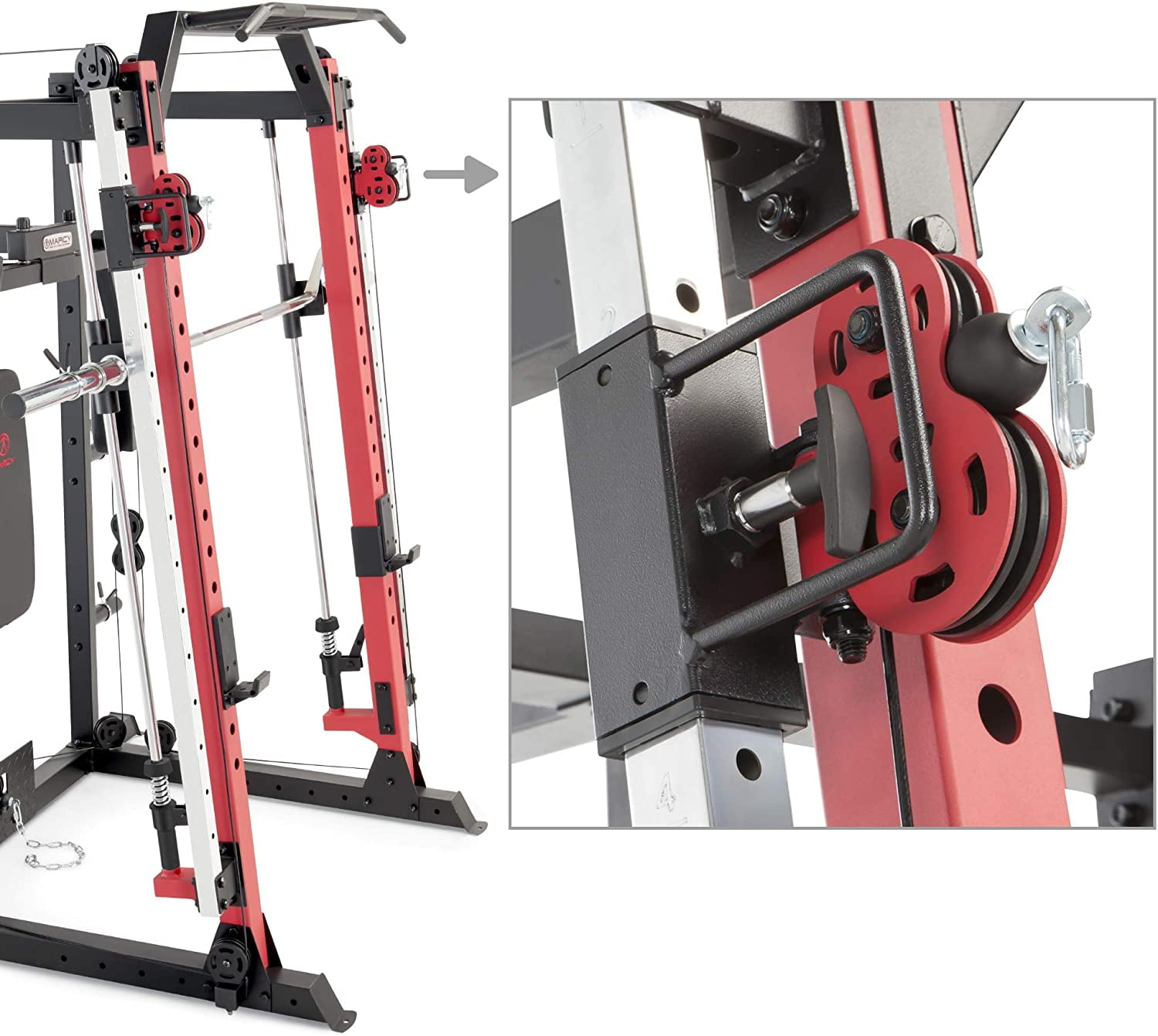 Marcy Smith Machine Cage System with Pull Up Bar and Landmine