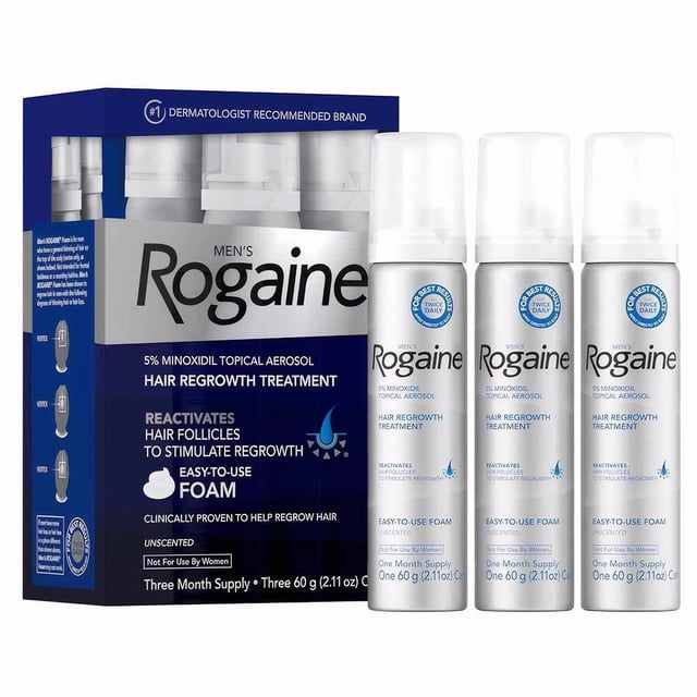 Espuma sin perfume para hombre 5 % minoxidil para la caída y el crecimiento del cabello Minoxidil 5 % espuma para el crecimiento del cabello 5 % espuma de minoxidil paquete de 3