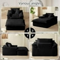 thumbnail image 5 of Lovableguy Modern Oversized Chaise Lounge Chair Indoor,Corduroy Deep seat Single Lounge Sofa with Ottoman,Sleeper Couch for Living Room,Bedroom,No Assembly Required,No Assembly Required,Black, 5 of 9