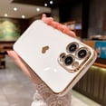thumbnail image 3 of Compatible with iPhone 14 Pro Max Case Luxury Plating Love Heart Case Soft TPU Silicone Shockproof Camera Protective Cute Case for iPhone 14 Pro Max 6.7" for Women Girl White, 3 of 13