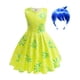 thumbnail image 5 of Movie Inside Out Joy Cosplay Costume Princess Dress+Wig For Kids Girls ​Halloween Carnival Birthday Green Printed Party Frocks, 5 of 5