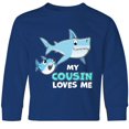 thumbnail image 3 of Inktastic My Cousin Loves Me with Cute Sharks Long Sleeve Youth T-Shirt, 3 of 5