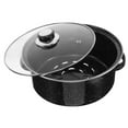 thumbnail image 1 of CHOK Enamel Cast Iron Cooking Pan Enameled Cast Iron Oven Pot Dish Sauce Pan Cooking Pot Cookware Covered Roaster Pan 24cm Black, 1 of 8