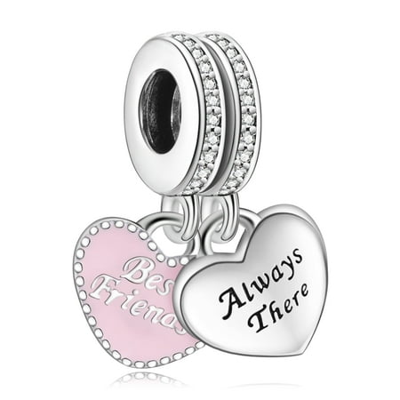 925 Sterling Silver Charm for Bracelets Best Friends Dangle Charms Women Bracelet Charm