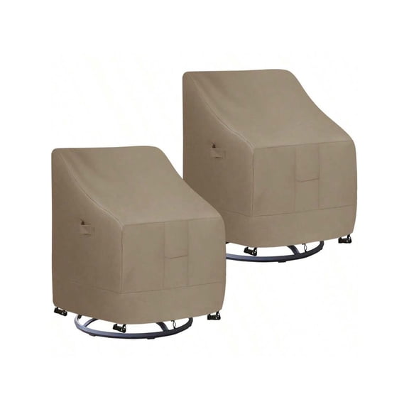 EasyGoing Waterproof Outdoor Swivel Chair Cover UV Resistant Patio Chair Cover Weatherproof Lawn Outdoor Furniture Cover With Tape Sealed Seam 2 Pack30Wx34Dx38.5H Inch Camel