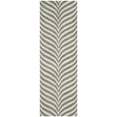 thumbnail image 2 of SAFAVIEH Bella Eliza Leaf Striped Wool Runner Rug, Ivory/Grey, 2'3" x 7', 2 of 6