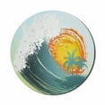 thumbnail image 1 of Tropical Mouse Pad for Computers, Exotic Coconut Palm Trees Sun Ocean Wave Summer Graphic, Round Non-Slip Thick Rubber Modern Gaming Mousepad, 8" Round, Green Petrol Blue, by Ambesonne, 1 of 2