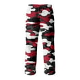 thumbnail image 6 of Domuza Plush Warm Pajama Pants Men Fluffy Soft Fleece Relaxed Fit Elastic Waist Pj Pants Fall Winter Camo Wide Leg Lounge Sleep Pants Red XL, 6 of 6