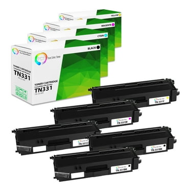 TCT TN331 Toner Cartridge 5 Pack - Premium Compatible Replacement for Brother TN-331BK TN-331C TN-331M TN-331Y