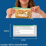 BEIDOU-PAC Combo Slider Storage Bags 350 Count, Resealable Variety Pack with Organizer, Reclosable Clear Plastic Snack, Sandwich, Quart Bags,Gallon Size Bags