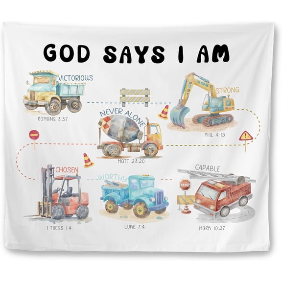 Mcehtle Abstract Daisy Floral Christian Tapestry, Bible Verse Wall Tapestries, Isaiah 40:8 Religious Scripture Wall Hanging Decor for Bedroom Living Room Home Office Church, 40x60 Inch