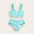 thumbnail image 6 of Girls Beachwear Summer Shell Print Split Swimsuit Playful Bikini Cute for Little Fashionistas Blue 3 Years-4 Years, 6 of 6