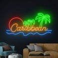 thumbnail image 3 of Handmadetneonsign Caribbean Ocean Palm Tree Neon Sign, Beach Wall Art Decor, Summer Holiday Wall Decor, 3 of 5