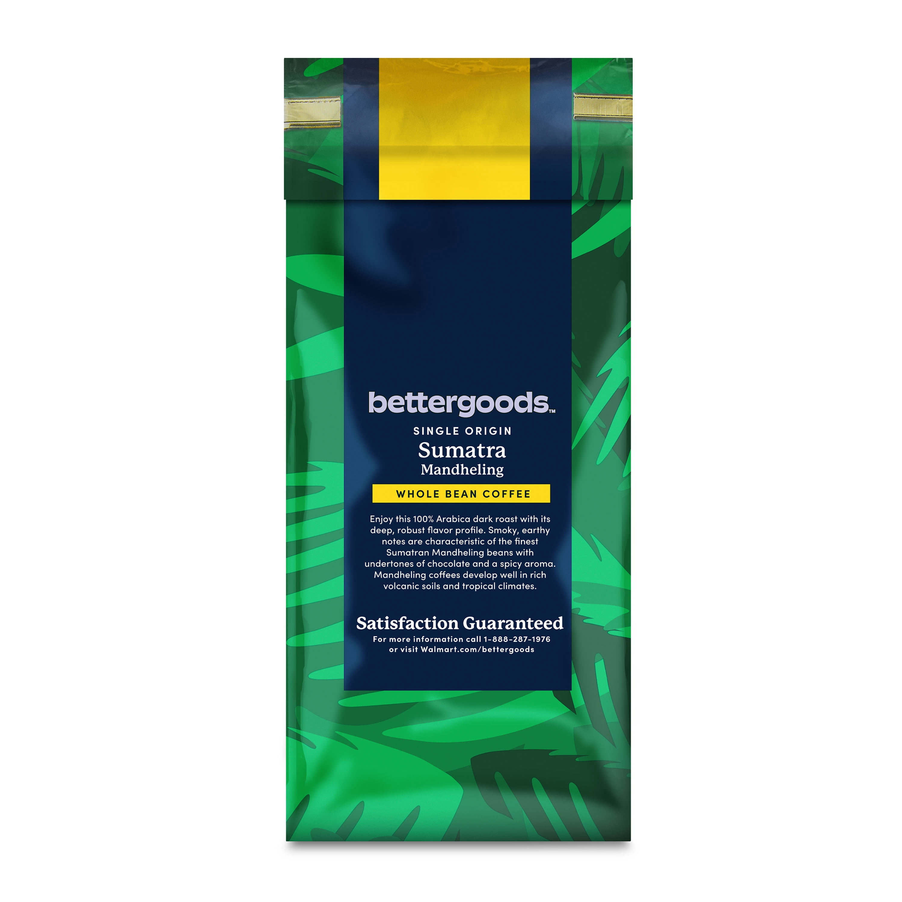 bettergoods Single Origin Sumatra Mandheling Whole Bean Coffee, Dark Roast, 10 oz