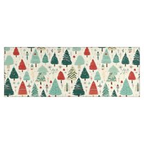 Beige Christmas Tree Pattern Kitchen Rug Mat,Kitchen Runner Rugs Non Skid Washable,Decorative Kitchen Floor Mats for Kitchen,Sink,Laundry,17"X47"