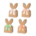 thumbnail image 2 of 12 Pack Easter Bunny Ears Paper Bags with DIY Ribbon – Rustic Kraft Rabbit Ear Treat Bags, 4 Colorful Ribbon Rolls for DIY Bows, Easter Party Favors, Gift Packaging, 2 of 5