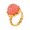 Gold Pink, variant on Women Macaron Pumpkin Flower Gemstone Statement Ring Stainless Steel CZ Floral Wide Band Y2K Vintage Dainty Minimalist Daily Party Wear Gold Plated Purple Size 7