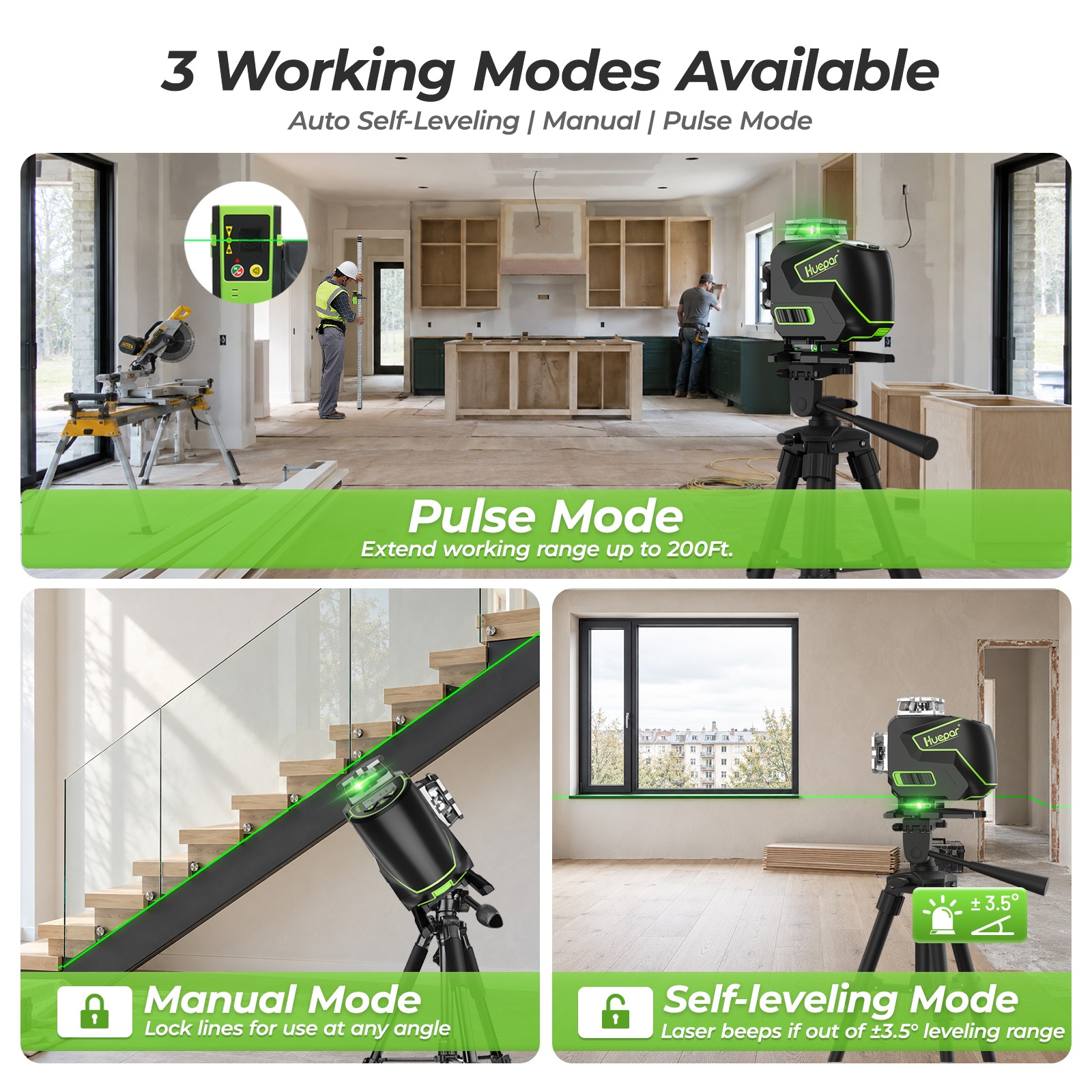 Huepar 4D 16-Line Green Laser Level photo 5